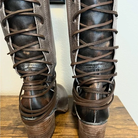 Freebird Coal Gray And Brown Boots 11 - Picture 11 of 13